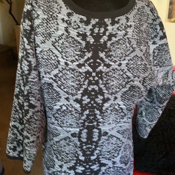 Gray and Black Reptile Print Sweater Dress - Picture 2 of 2